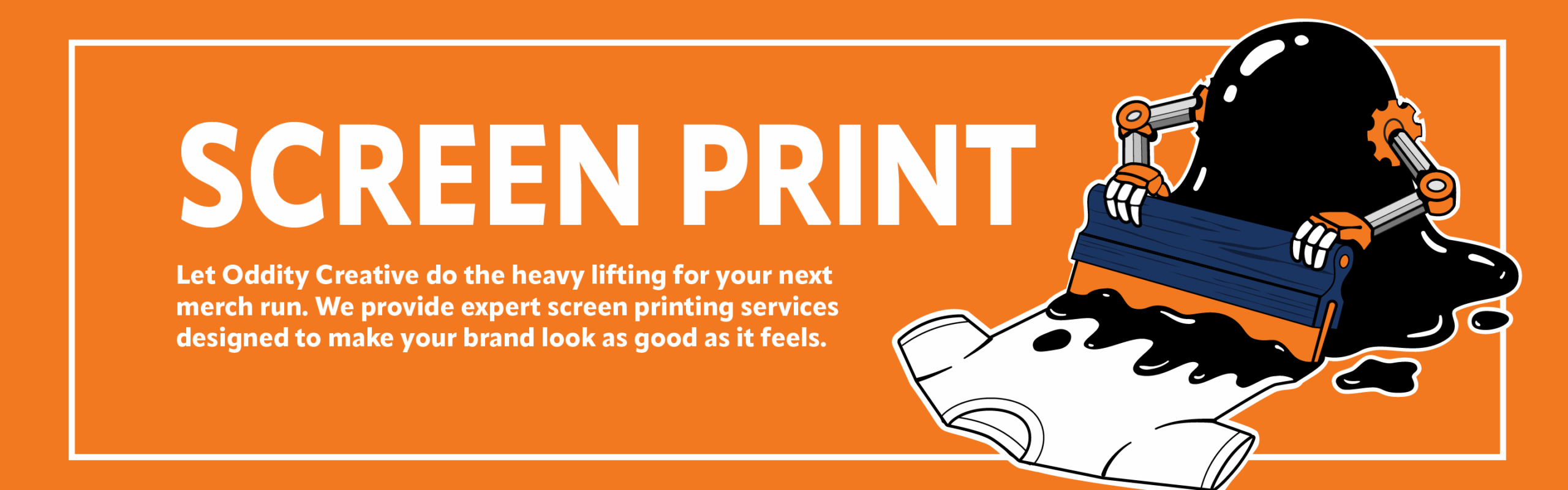 Screen Printing: Let Oddity Creative do the heavy lifting for your next merch run. We provide expert screen printing services designed to make your brand look as good as it feels.
